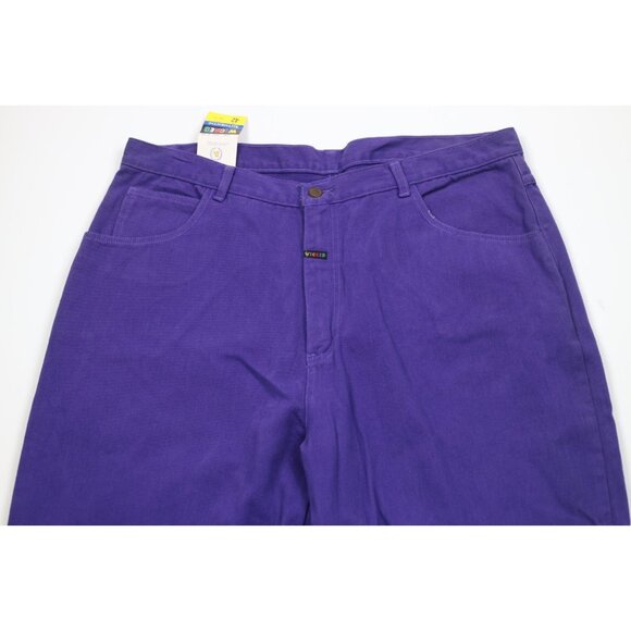 Deadstock Vintage 90s Streetwear Mens 42x34 Baggy Fit Skateboard Jeans Purple - Picture 2 of 15